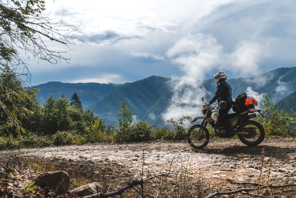 Motorcycle,Adventure,On,The,Summit,Of,The,Mountain,,Enduro,,Off